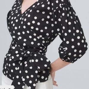 WHBM Taylor Tie Blouse, XS